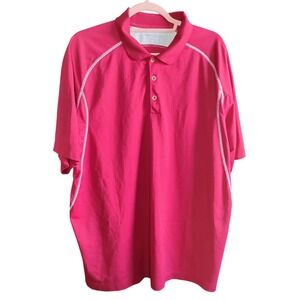 Nike Golf Dri-FIT Polo Shirt Mens XL Pink White Piping Short Sleeve 400240-651